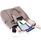 תיק צד COOLPASE דגם Carry Travel Tote עם מחשב טאבלט ארנק משקפיים ומטריה, המחשה לקיבולת גדולה לחיי היומיום