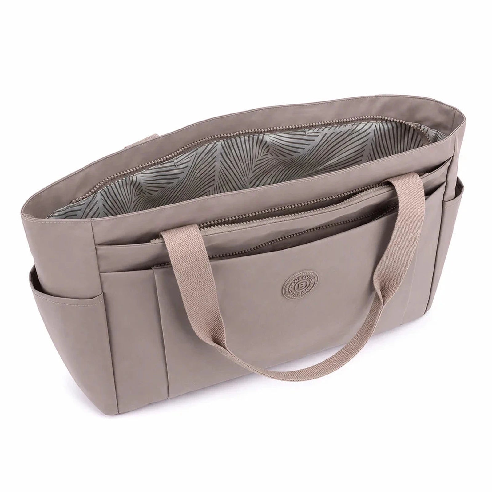 תיק צד COOLPASE Carry Travel Tote פתוח מלמעלה - תא פנימי מרווח עם בטנה מעוצבת וכיס רוכסן