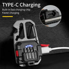 פנס הישרדות מיני E-SMARTER בטעינה באמצעות כבל USB Type-C עם שבב טעינה מהירה, עמיד מים IPX4