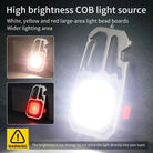 פנס COB E-SMARTER עם אור לבן עוצמתי ואור אדום לחירום SOS, עמיד מים IPX4, סוללה 500 מיליאמפר