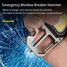 פנס הישרדות E-SMARTER עם מנפץ חלון חירום מובנה לשבירת שמשה בצרה, נטען USB Type-C, כלי הצלה