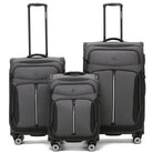 סט מזוודות בד ETERNITY TUCSON אפור 28 ועשרים וארבע ועשרים אינץ, בד פוליאסטר ציפוי PU, גלגלי ספינר ומנעול TSA