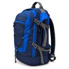 תרמיל חיילים 45 ליטר Go Nature AMIGO 45L - בצבע נייבי - מבט חזית בזווית עם רצועת הבנג׳י ורצועות הכיווץ