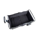 מבט מלמעלה אל תא האחסון הפנימי של עגלת Go Nature Camper מאריג אוקספורד שחור חזק ועמיד לשימוש חיצוני