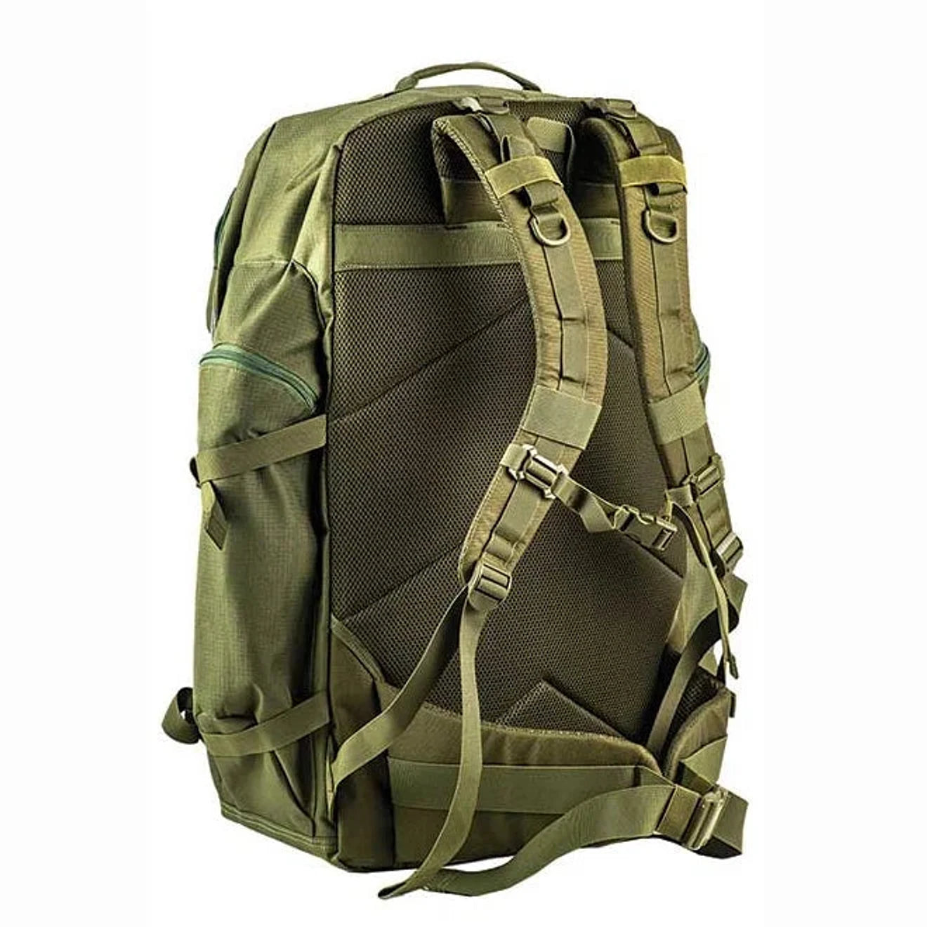 תרמיל צבאי Go Nature Negev 90 ליטר מבט מאחור, מערכת גב AIR MESH ALOW עם רצועות כתפיים מרופדות ורצועת חזה