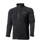 חולצת מיקרופליס Go Nature Primaloft Half Zipper לגברים, בד פליז שחור עם רוכסן חצי וצווארון גבוה, מבט קדמי