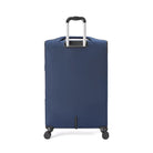 מזוודה טרולי Goby London Atlantic B כחולה, תצוגת גב עם ידית טלסקופית בשלושה שלבים ושמונה גלגלי ספינר 360 מעלות