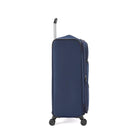 מזוודה טרולי עליה למטוס Goby London Atlantic B כחולה, בד פוליאסטר בצפיפות גבוהה, מבט מהצד