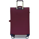 מבט אחורי על מזוודה גדולה 29" בד Goby London Crown Victoria בצבע סגול עם ידית טלסקופית מוזהבת
