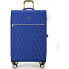 מזוודת בד Goby London Crown Victoria בצבע כחול רויאל עם חזית יהלומים מרופדת וגימורים מוזהבים - מבט קדמי