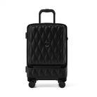 טרולי עלייה למטוס 20 אינץ Goby London Diamond שחור קדמי תא לפטופ ויציאות USB Type-C