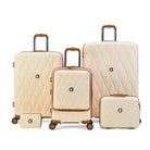 סט מזוודות קשיחות Goby London Diamond חמישה פריטים שמנת כולל ביוטי קייס 14 ונרתיק 11 אינץ