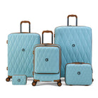 סט מזוודות קשיחות Goby London Diamond חמישה פריטים תכלת שמיים כולל ביוטי קייס 14 אינץ