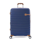 מזוודה בינונית 25 אינץ' Goby London JUPITER בצבע כחול, עשויה מחומר ABS בשילוב פוליקרבונט, מבט מלפנים