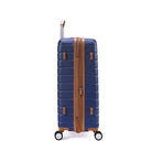 מזוודת Goby London JUPITER 25 אינץ' בצבע כחול, מבט צדדי עם רוכסן הרחבת נפח עד 20 אחוז נוספים