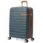 מזוודה בינונית 25 אינץ' Goby London JUPITER בצבע ירוק, עשויה מחומר ABS ופוליקרבונט, מבט תלת ממדי זוויתי