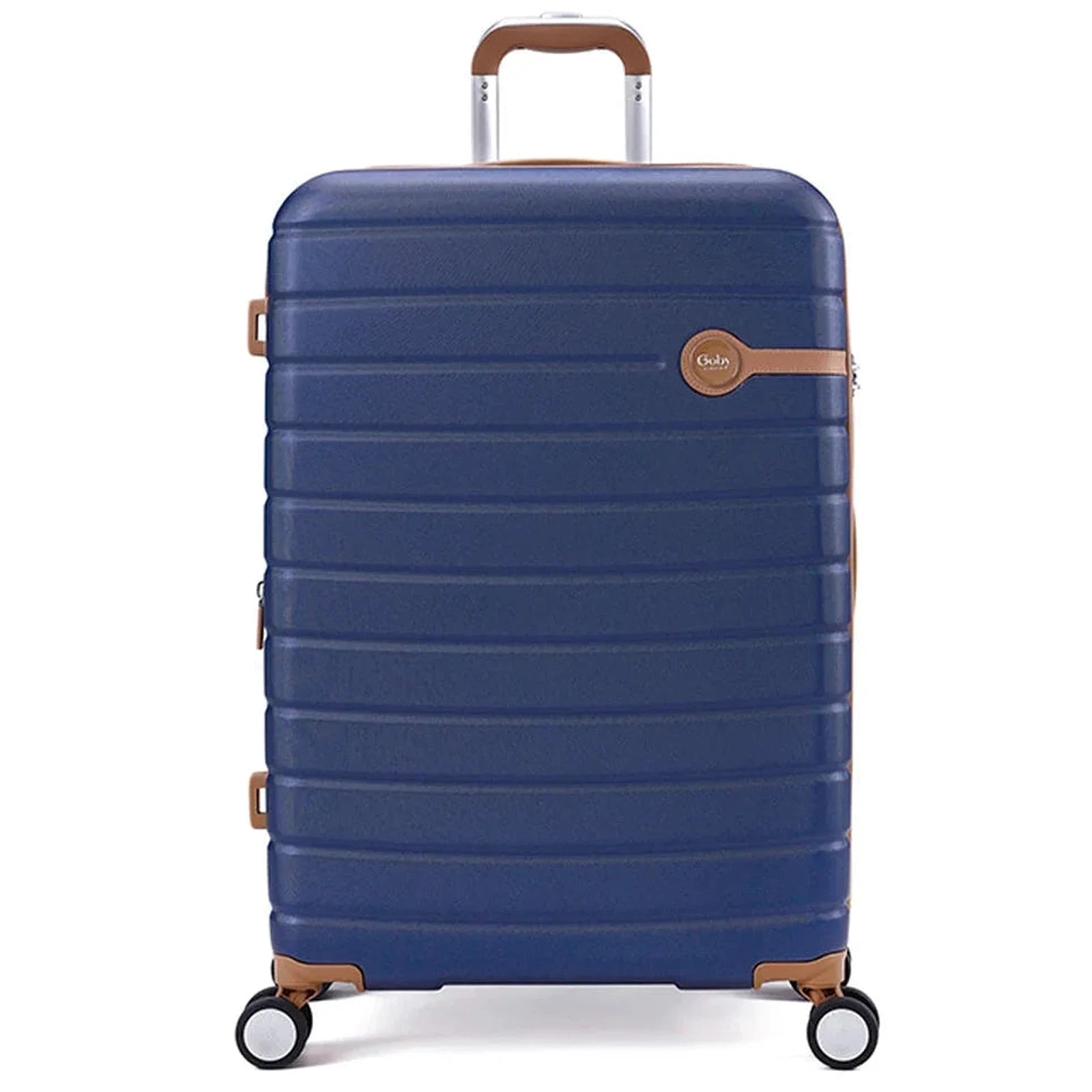 מזוודה גדולה Goby London Jupiter 29 אינץ כחולה מעטפת ABS פוליקרבונט ספינר 360 TSA