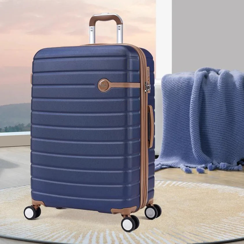 מזוודה גדולה Goby London Jupiter 29 אינץ כחולה מעטפת ABS פוליקרבונט לנסיעות ארוכות