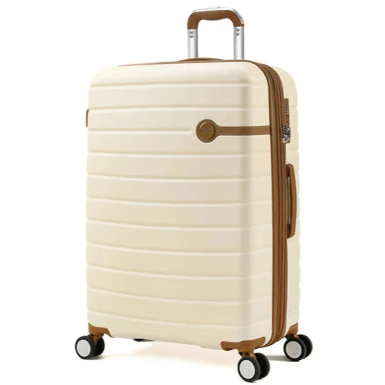 מזוודה קשיחה Goby London JUPITER 25 אינץ' שמנת ABS פוליקרבונט ידית טלסקופית גלגלי ספינר מבט זווית