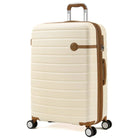 מזוודה קשיחה Goby London JUPITER 25 אינץ' שמנת ABS פוליקרבונט ידית טלסקופית גלגלי ספינר מבט זווית