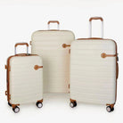 מזוודות Goby London JUPITER סט שלוש יחידות שמנת ABS פוליקרבונט רוכסני ספינר מבט קדמי