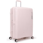 מזוודת טרולי עלייה למטוס 20 אינץ' Goby London דגם MAX SHIELD בצבע ורוד מ-100% פוליפרופילן - מבט זווית