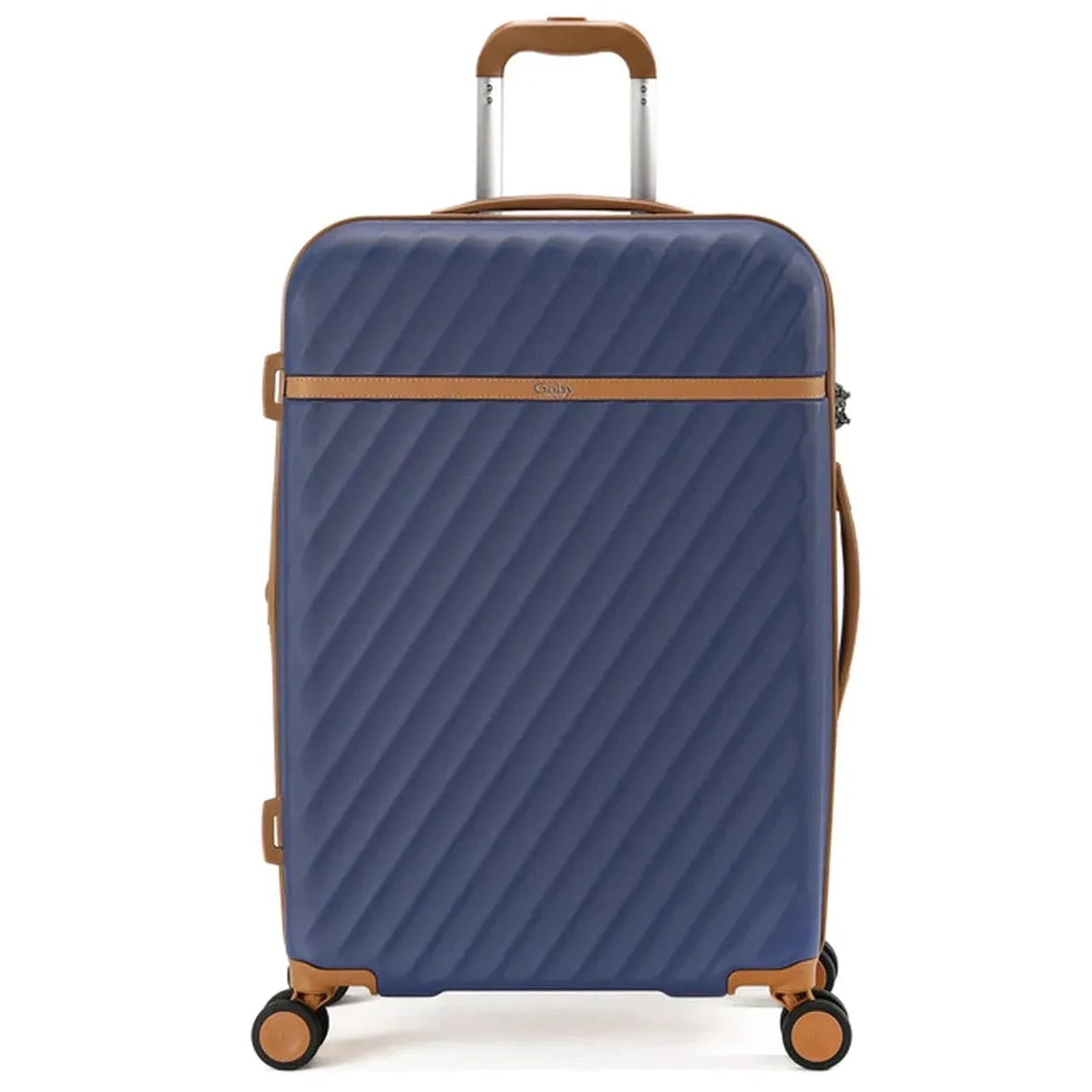 מזוודה גדולה 28 אינץ Goby London OCEAN WAVE בצבע כחול, עשויה מחומר ABS ופוליקרבונט, מבט מלפנים