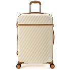 מזוודה גדולה 28 אינץ Goby London OCEAN WAVE בצבע שמנת, עשויה מחומר ABS ופוליקרבונט, מבט מלפנים