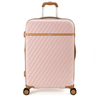 מזוודה גדולה 28 אינץ Goby London OCEAN WAVE בצבע ורוד עתיק, עשויה מחומר ABS ופוליקרבונט, מבט מלפנים