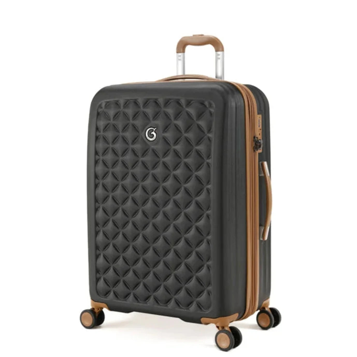 מזוודה בינונית 25 אינץ' Goby London Ocean Coral שחורה ABS פוליקרבונט מנעול TSA 8 גלגלים גרור לטיסה