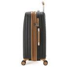 מבט צד מזוודה Goby London Ocean Coral שחורה 29 אינץ עם מנעול TSA שקוע ורוכסן הרחבה גלוי