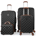 סט ארבעה פריטים Goby London Ocean Coral שחור מזוודות קשיחות 29 25 20 אינץ ותיק איפור תואם
