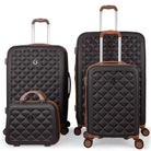 סט ארבעה פריטים Goby London Ocean Coral קפה מזוודות קשיחות ABS פוליקרבונט 29 25 20 אינץ ותיק איפור תואם