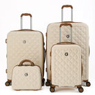 סט ארבעה פריטים Goby London Ocean Coral שמנת מזוודות קשיחות ABS 29 25 20 אינץ ותיק איפור תואם