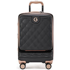 טרולי עלייה למטוס Goby London OCEAN ROYALE 20 אינץ' שחור - מבט קדמי עם התא הקדמי ללפטופ