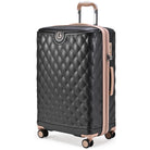 מזוודה גדולה Goby London OCEAN ROYALE 29 אינץ' - בזווית צד - מעטפת פוליקרבונט קשיחה וידית טלסקופית רוז-גולד