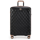 מזוודה גדולה Goby London OCEAN ROYALE 29 אינץ' - מבט קדמי - עיצוב יהלומים בטקסטורת קפיטונאז' עם גימורי רוז-גולד