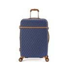 מזוודת טרולי קשיחה Goby London OCEAN WAVE GB-2403 בצבע כחול, עשויה מחומר ABS ופוליקרבונט, מבט חזיתי
