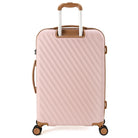 מזוודת טרולי קשיחה Goby London OCEAN WAVE GB-2403 בצבע ורוד עתיק, מבט מאחור עם ידית טלסקופית וגלגלי ספינר