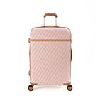 מזוודת טרולי קשיחה Goby London OCEAN WAVE GB-2403 בצבע ורוד עתיק, עשויה מחומר ABS ופוליקרבונט, מבט חזיתי