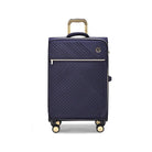 מזוודה בד טרולי עליה למטוס 20 אינץ' ROYAL VOGUE מבית Goby London בצבע נייבי, מבט מלפנים