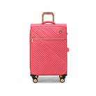 מזוודה בד טרולי עליה למטוס 20 אינץ' ROYAL VOGUE מבית Goby London בצבע ורוד, מבט מלפנים