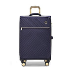 מזוודה בד מתרחבת 25 אינץ' Goby London Royal Vogue נייבי, עשויה מבד איכותי מוגן מים, מבט חזית
