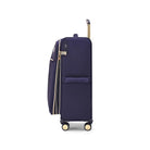 מזוודה בד Goby London Royal Vogue נייבי עם רוכסן הרחבה פתוח להגדלת נפח עד 20 אחוז, מבט צד