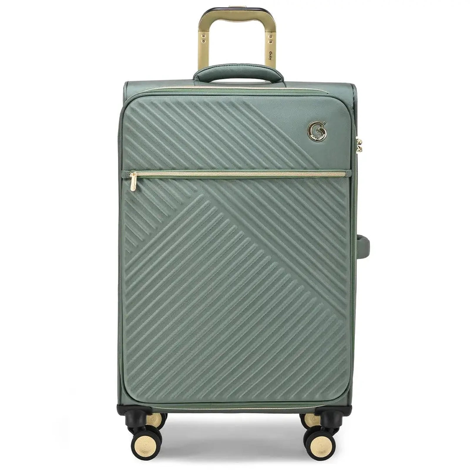 מזוודה גדולה 32 אינץ' בד Goby London Royal Vogue בצבע מנטה, נפח 158 ליטר עם רוכסן הרחבה