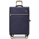 מזוודה גדולה 32 אינץ' בד Goby London Royal Vogue בצבע נייבי, נפח 158 ליטר עם טקסטורה גיאומטרית