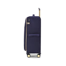 מזוודת בד Goby London Royal Vogue 32 אינץ' בצבע נייבי, מבט צד עם ידית טלסקופית וגלגלי ספינר כפולים