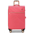 מזוודה גדולה 32 אינץ' בד Goby London Royal Vogue בצבע ורוד, נפח 158 ליטר עם הרחבה, מבט חזית