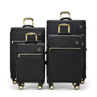 סט מזוודות בד Goby London Royal Vogue GB-2486 בצבע שחור, 4 יחידות 20 25 29 32 אינץ', מבט מלפנים