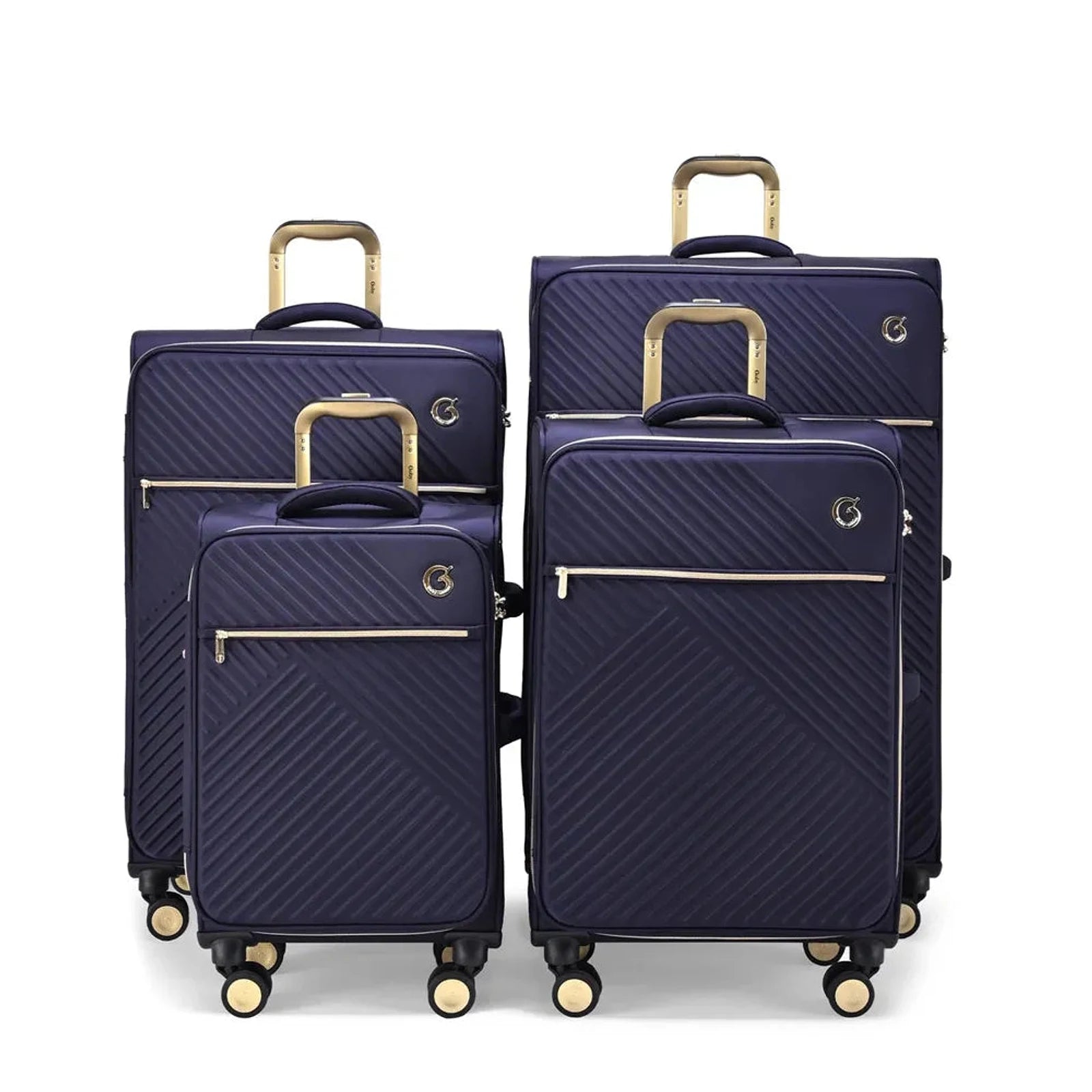 סט מזוודות בד Goby London Royal Vogue GB-2486 בצבע נייבי, 4 יחידות 20 25 29 32 אינץ', מבט מלפנים